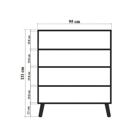 Comoda MULTILUX POSY, stejar sonoma, 95x36x111 cm [8]