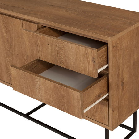 Comoda RUBA, 2 usi, 3 sertare, 4 rafturi, 140x36x72 cm [5]