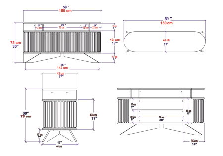 Comoda STOR, stejar, 150x43x75 cm [8]