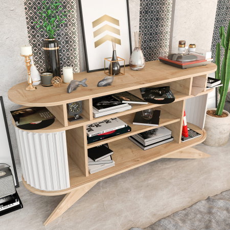 Comoda STOR, stejar, 150x43x75 cm [4]