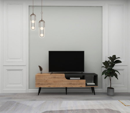 Comoda TV, pin atlantic + antracit, 150x29,6x49,6 cm [4]
