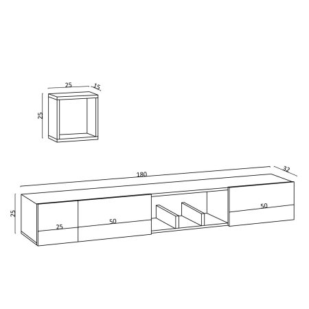 Comoda TV AVIOR, 180x32x25 cm [6]
