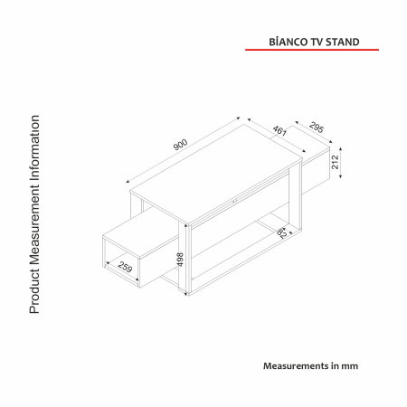 Comoda TV BIANCO, 160x46,1x49,8 cm [6]