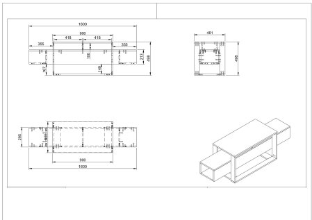Comoda TV BIANCO, 160x46,1x49,8 cm [7]
