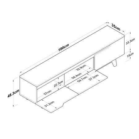 Comoda TV D1, 180x35x48,6 cm [11]