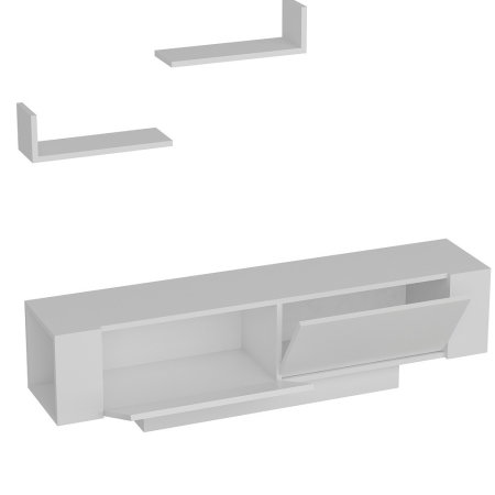 Comoda TV EKOL, cu rafturi de perete, 150x31,5x40 cm [6]