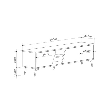 Comoda TV FIONA, 180x35,6x48 cm [5]