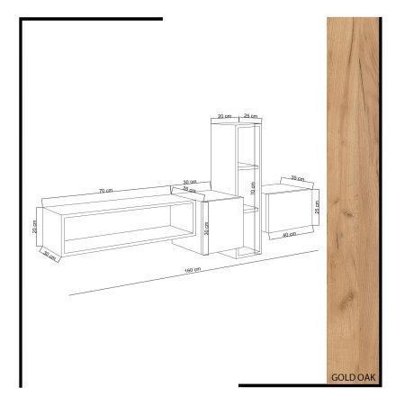 Comoda TV KUMKUAT, suspendata, 160x35x70 cm [5]