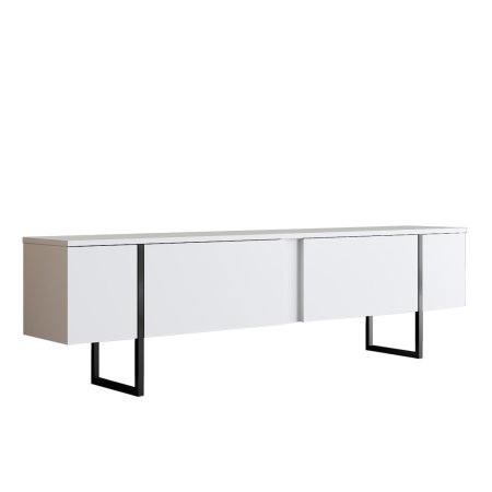 Comoda TV LUXE, alb + negru, 180x30x50 cm