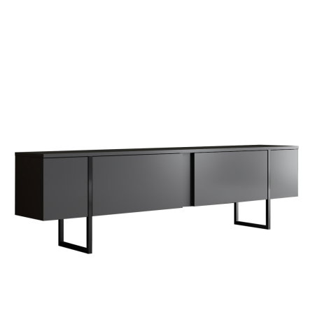 Comoda TV LUXE, antracit + negru, 180x30x50 cm