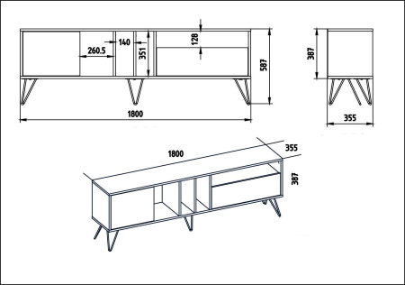 Comoda TV MISTICO, 180x35,5x58,7 cm [5]