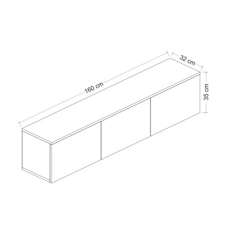 Comoda TV NEON, antracit, 160x32x35 cm [15]