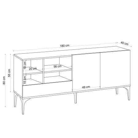 Comoda TV ORELA, 180x40x80 cm [4]