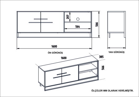 Comoda TV POLKA, 160x38,5x56,6 cm [5]