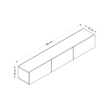 Comoda TV RIGEL, suspendata, 3 usi, 180x32x30 cm [8]