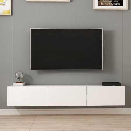 Comoda TV RIGEL, suspendata, 3 usi, 180x32x30 cm [5]
