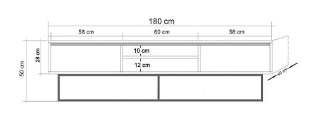 Comoda TV RODEZ, 180x40x50 cm [6]