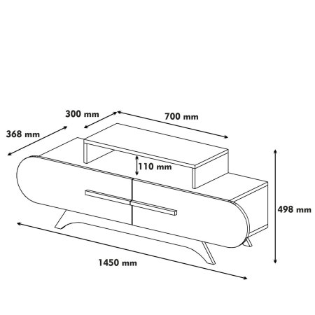 Comoda TV ROSE, 145x36,8x49,8 cm [4]