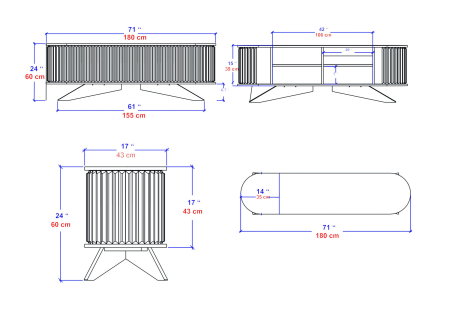 Comoda TV STOR, 180x43x60 cm [12]