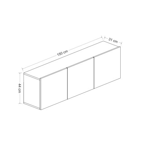 Comoda TV WHITE, 150x31x44 cm [8]