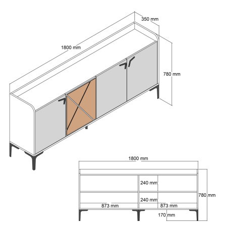 Comoda VENEDIK, 180x35x78 cm [6]