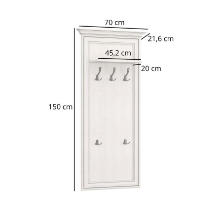 Colectia TIFFANY - Cuier suspendat TIFFANY II, crem fineline, 70x21,6x150 cm
