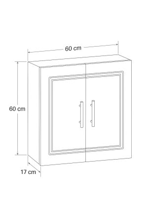 Dulap baie suspendat ANDRE, front MDF, 2 usi, alb, 60x17x60 cm [5]
