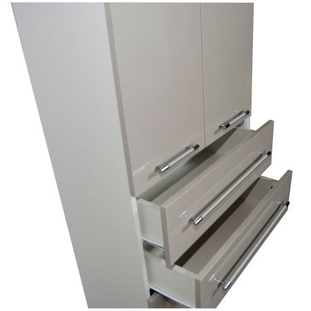 Dulap baie seria 008, front MDF, 4 usi, 2 sertare, taupe, 60x31.6x180 cm [4]