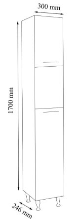 Mobilier Baie - Dulap baie seria 018, 2 usi, alb, 30x24.6x170 cm