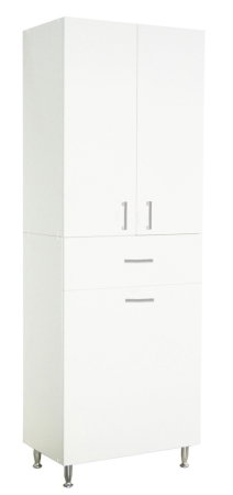 Dulapuri Baie - Dulap baie seria 021, 3 usi, 1 sertar, alb, 64x37x170 cm