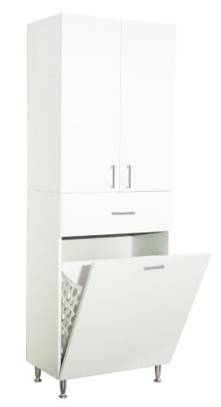 Dulapuri Baie - Dulap baie seria 021, 3 usi, 1 sertar, alb, 64x37x170 cm