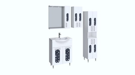 Dulapuri Baie - Dulap baie seria 177 LAGUNA, front MDF, 4 usi, alb, 35x31.6x166 cm