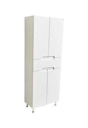 Dulapuri Baie - Dulap baie seria 033, front MDF, 4 usi, 1 sertar, alb, 60x31.6x166 cm