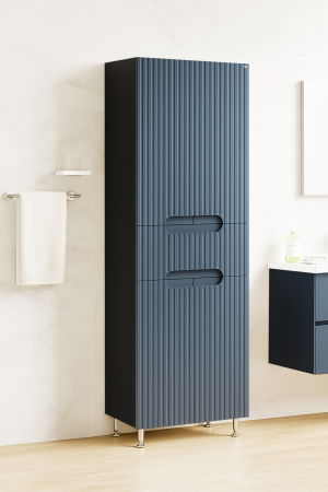 Dulapuri Baie - Dulap baie seria 033, front MDF, 4 usi, 1 sertar, antracit, 60x31.6x166 cm