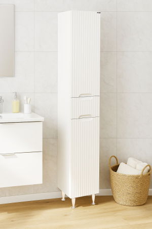 Dulapuri Baie - Dulap baie seria 033, front MDF, 2 usi, 1 sertar, alb, 30x31.6x180 cm