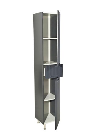 Dulapuri Baie - Dulap baie seria 033, front MDF, 2 usi, 1 sertar, antracit, 30x31.6x180 cm