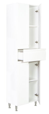 Dulapuri Baie - Dulap baie seria 786, front MDF, 4 usi, 1 sertar, montat, alb, 50x32x180 cm