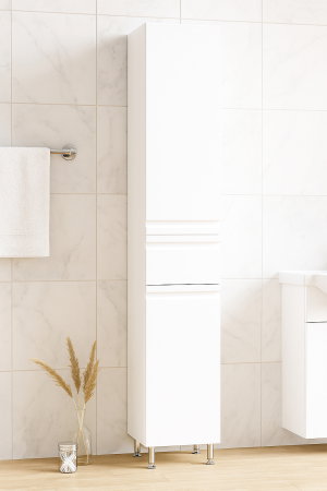 Dulapuri Baie - Dulap baie seria 786, front MDF, 2 usi, 1 sertar, alb, 30x31.6x180 cm