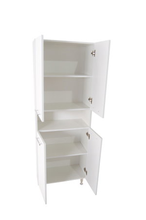 Dulapuri Baie - Dulap baie seria 004, front MDF, 4 usi, montat, alb, 60x31.6x166 cm