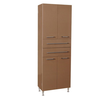 Dulapuri Baie - Dulap baie seria 008, front MDF, 4 usi, 2 sertare, cappuccino, 60x31.6x180 cm
