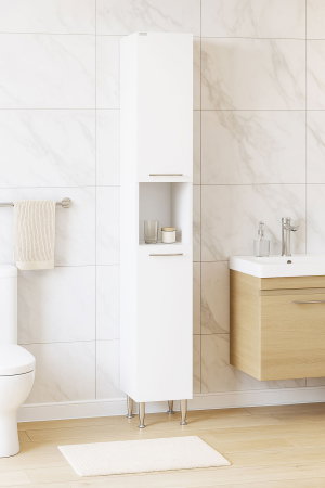 Dulapuri Baie - Dulap baie SOLE, front MDF, 2 usi, alb, 30x31.6x180 cm