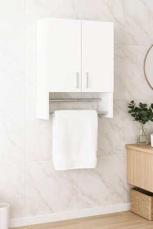 Dulapuri Baie - Dulap baie suspendat BELLA, 2 usi, montat, alb, 50x21.5x68 cm