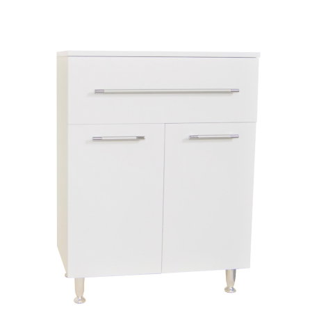 Dulapuri Baie - Dulap baie, 2 usi, 1 sertar, alb, 60x30x80 cm