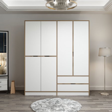 Dulap ELINA, 6 usi, 2 sertare, 185x52x208 cm [1]
