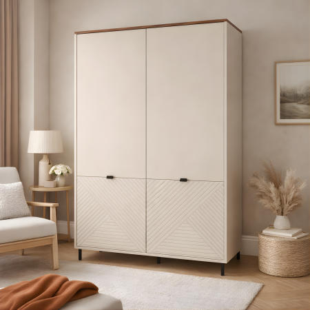 Dulap EVO, 2 usi, casmir + stejar castello, 123,2x54,9x194,5 cm [6]