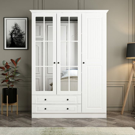 Colectia KALE - Dulap KALE 3, 3 usi, 2 sertare, 135x52x210 cm