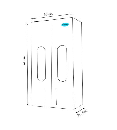 Dulap baie suspendat seria 177 LAGUNA, front MDF, 2 usi, alb, 30x21.5x68 cm [3]