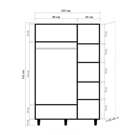 Dulap MODE, 135x52x192 cm [4]