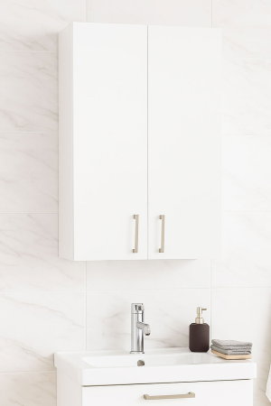 Mobilier Baie - Dulap baie suspendat PROFI, 2 usi, montat, alb, 45x21.5x68 cm