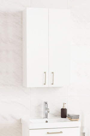 Dulapuri Baie - Dulap baie suspendat PROFI, 2 usi, montat, alb, 35x21.5x68 cm